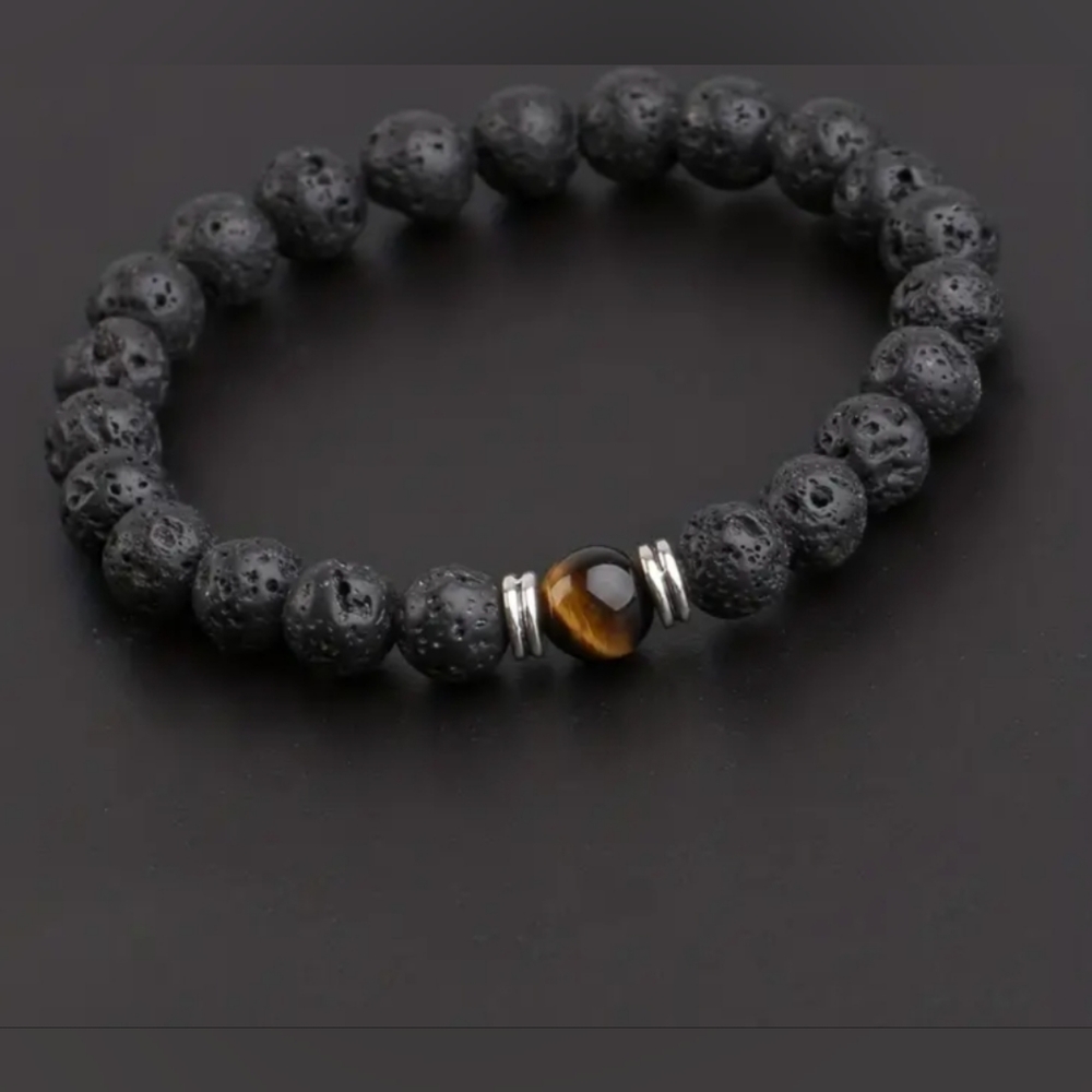 Natural land stone beaded bracelet - Picture 4 of 4